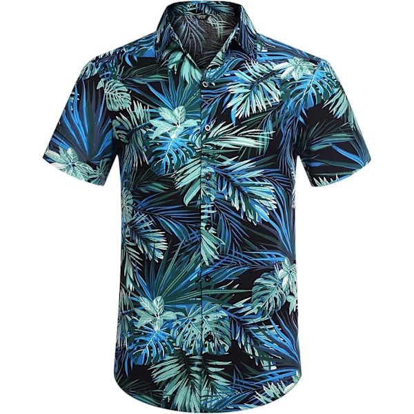 Mænds Blomstrede Skjorter Casual Hawaiian Print Skjorte Ferie Kortærmet Knap