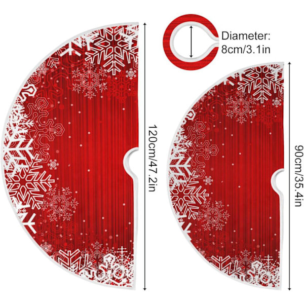 Julgransmatta Snöflinga Julgransdekorationer Jutesäck Röd Julgransmatta