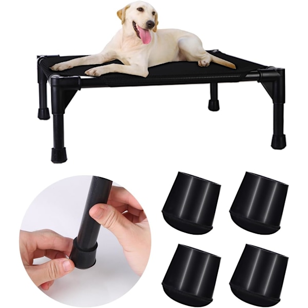 1''Chair Leg Floor Protectors, Non-Slip Rubber Leg Tips for Raised Dog Bed, Anti-Slip Rubber Feet Caps for Elevated Dog Bed, Round Chair Leg