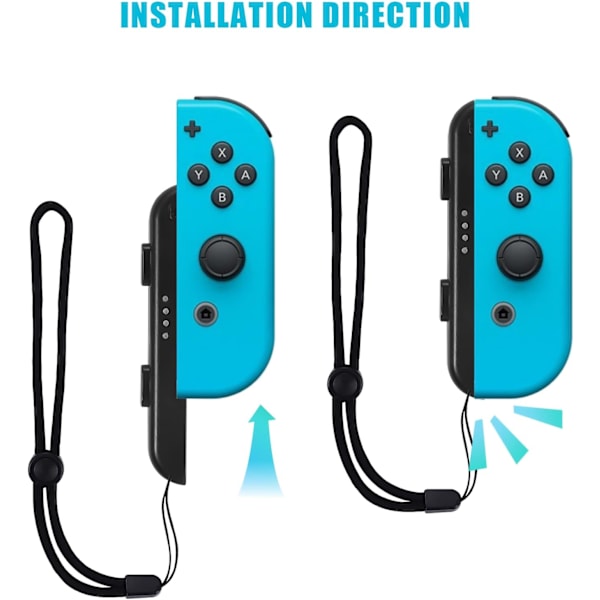 2-paknings kontrollerstropper Håndleddsstropper for kontroller Svart Håndleddskontroller Justerbart elastisk kontrollerarmbånd Armbånd for Switch