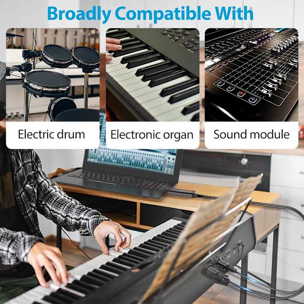 USB MIDI-kabelkonverteradapter - PC till Keyboard Synthesizer-kabel