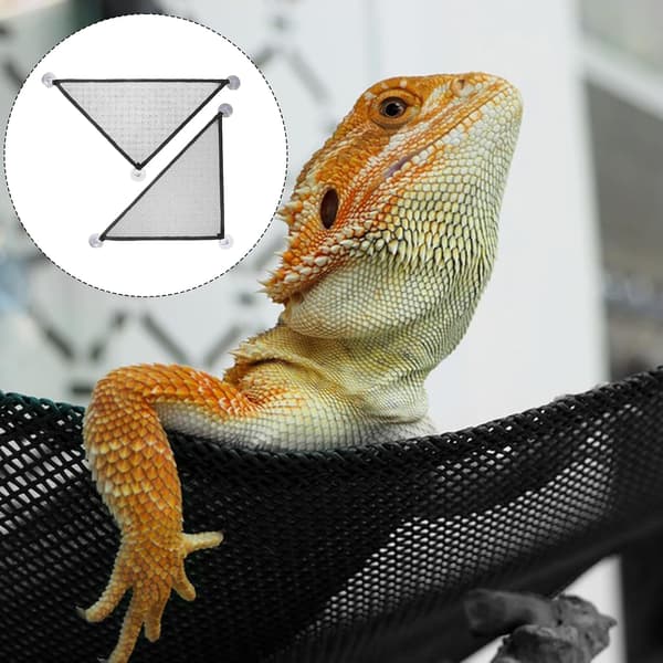 Reptilhammock 2 Skäggagamhammockar Nät Andningsbar Reptilhammock för Ödlor, Leopardgeckos, Kungspyton, Geckos, Anoler, Ormar,