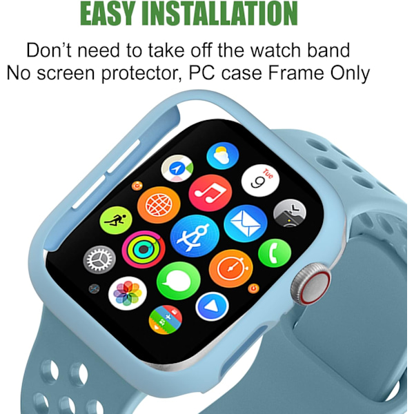 14-pack Kompatibla skal för Apple Watch SE 40mm Series 6 5 4, Hårt PC-stötfångarskydd Kompatibelt med iWatch 40mm Tillbehör 14 PACK-01