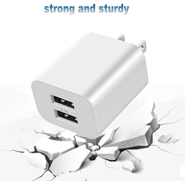 USB vegglader Block 2Pack Dual Port Cube Plug Power