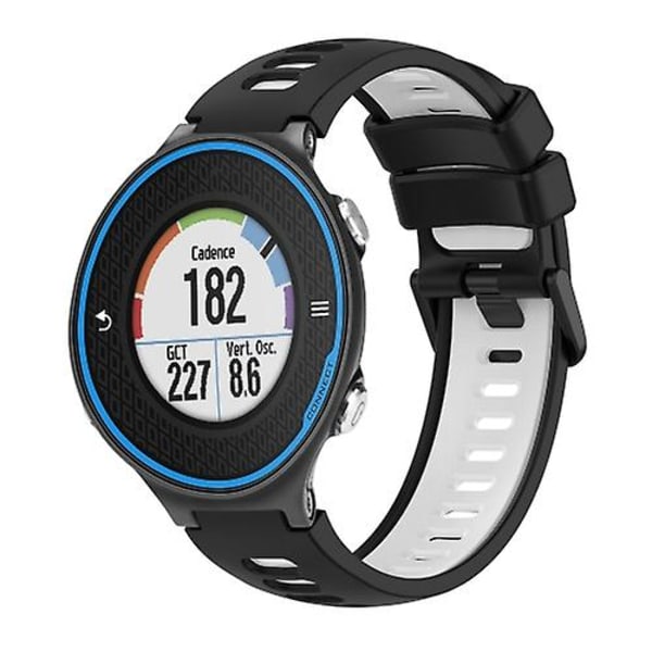 For Garmin Forerunner 620 To-farvet silikone urrem BCZ Black-White