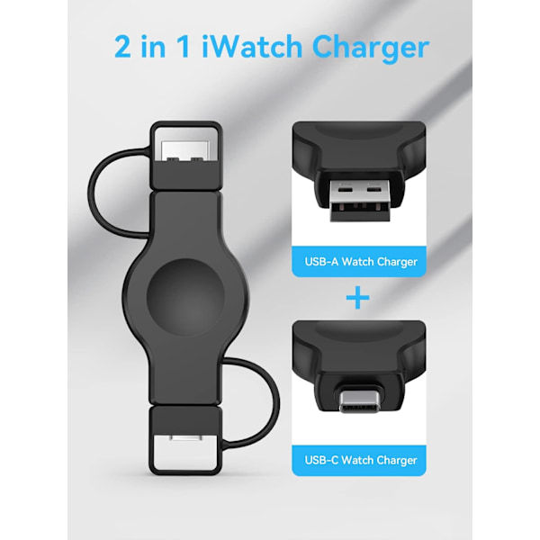Bærbar Apple Watch-oplader. Trådløs oplader til Iwatch