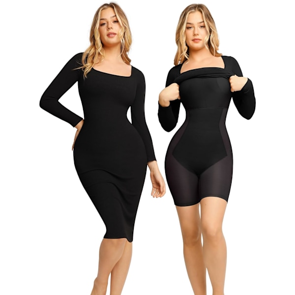 Maxi Shaper Klänning med Inbyggd BH Bodysuit