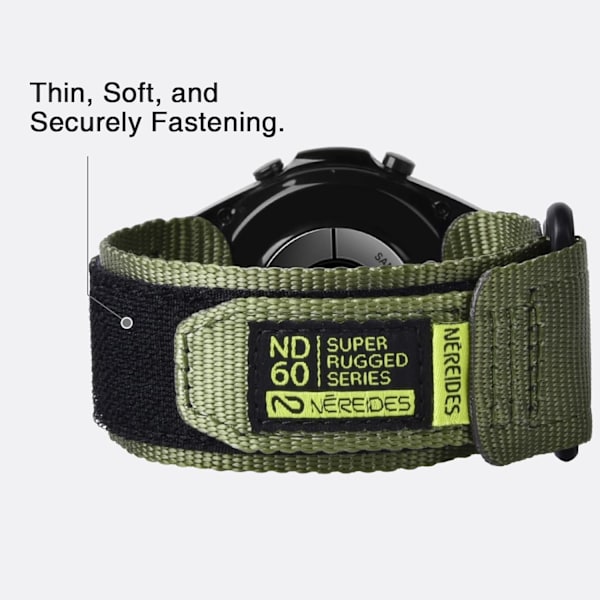 Kompatibel med Galaxy Watch 3 45mm rem, robust nylon sportsrem med vævet løkke-design, 22mm robust udskiftningsrem Army Green Large Army