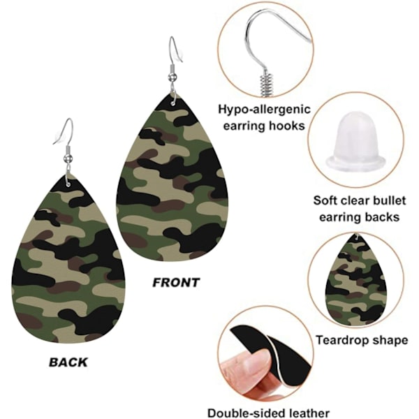 Faux läder tårformade örhängen för tonårsflickor kvinnor drop dangle örhängen present