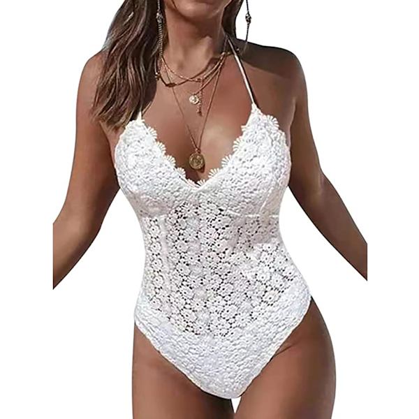Kvinnors one piece baddräkt V-ringad monokini push up baddräkt