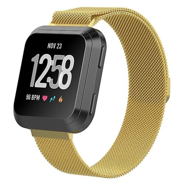 För Fitbit Versa 2 / Fitbit Versa Lite Milanese klockarmband, Liten storlek: 2,3x22,5cm PLF Golden