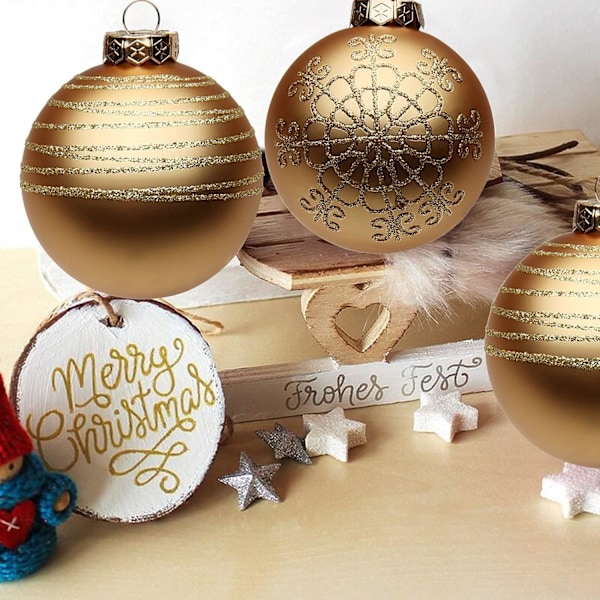 2,95\" Julgranskulor Bollar 12 st Julgransprydnad Set Guld