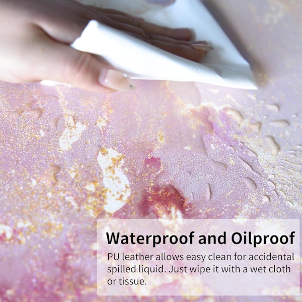 Stor musematte - Rose Gold Marble PU læder skrivebordsunderlag