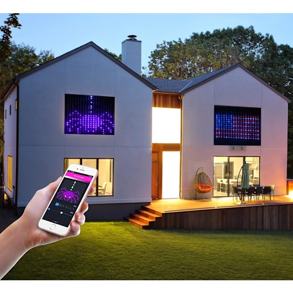 OnO Juledekorasjoner Led Gardinlys - 2022 Oppgradering - 6,6x6,6ft - 400 LED Twinkle Fairy String Light for Soverom - APP Fjernkontroll RGB