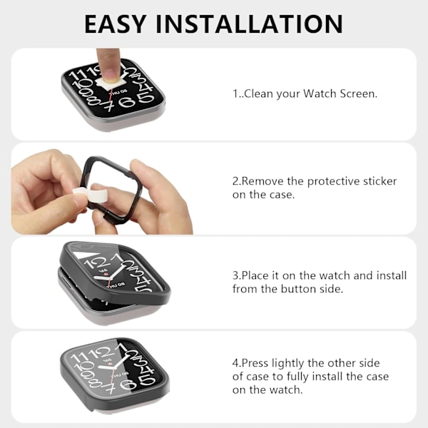 Skärmskyddsfodral för Amazfit Bip 5 Unity Smartwatch, 2-pack Hårt PC-stötfångarskydd Full Face Cover Skyddstillbehör för Amazfit Bip 5 Unity Me