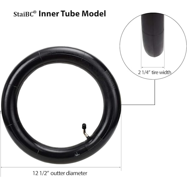 12\" Scooter Inner Tube med Vinklet Ventil - Universal Fit