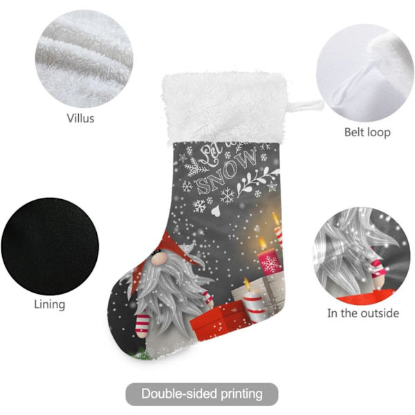 Julklapp, personliga julklappsstrumpor 2-pack Jultomte 45,7 cm Julstrumpor Hängande Ornament Eldstad för träddekoration