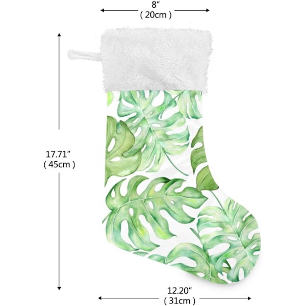 Julklapp, Personliga Julklappsstrumpor 2-pack Eukalyptusblad Tropiska Växter 8 18 tum Julstrumpor Hängande Ornament Kami