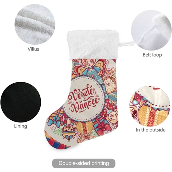 Julklapp, personliga julklappsstrumpor 2-pack Jultomten Presenter Orange Nät 45,7 cm Julstrumpor Hängande Ornament Kami