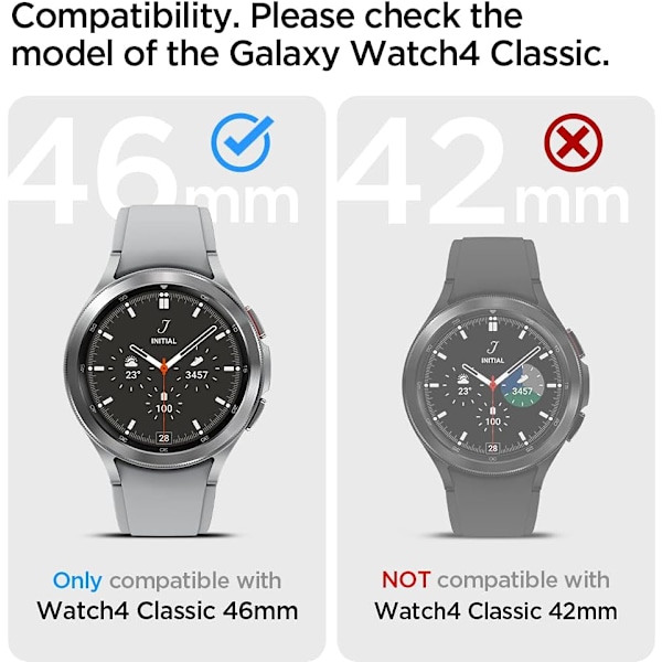 Liquid Air designet til Galaxy Watch 4 Classic Case 46mm (2021) - Mat Sort Mat Sort