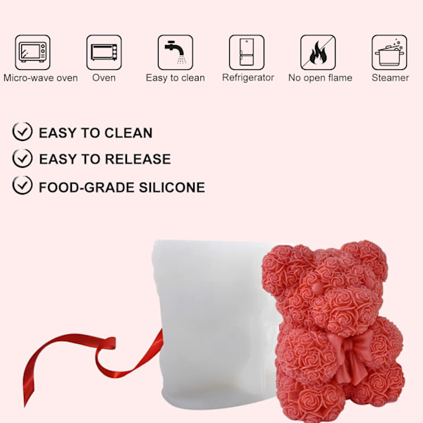 Forme, 3D Sløjfe Rose Bjørn JDH Forme