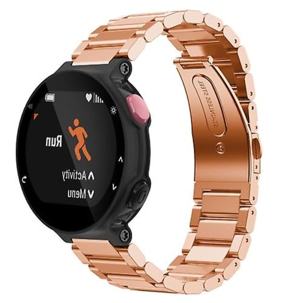 Universell smartklocka tre stålarmband för Garmin Forerunner 220 / 230 / 235 / 630 / 620 / 735 VOF Rose Gold