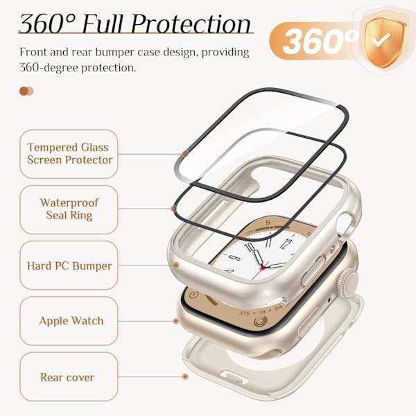 2-pack vattentätt Apple Watch-fodral för Series 8