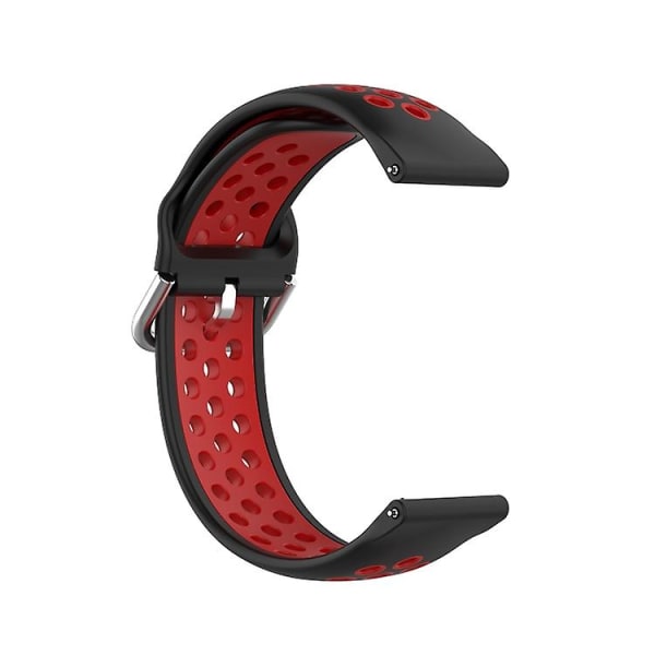 Til Fitbit Versa 2 / Versa Lite / Blaze 23mm Sports To-farvede silikone-erstatningsrem urrem PGE Black Red