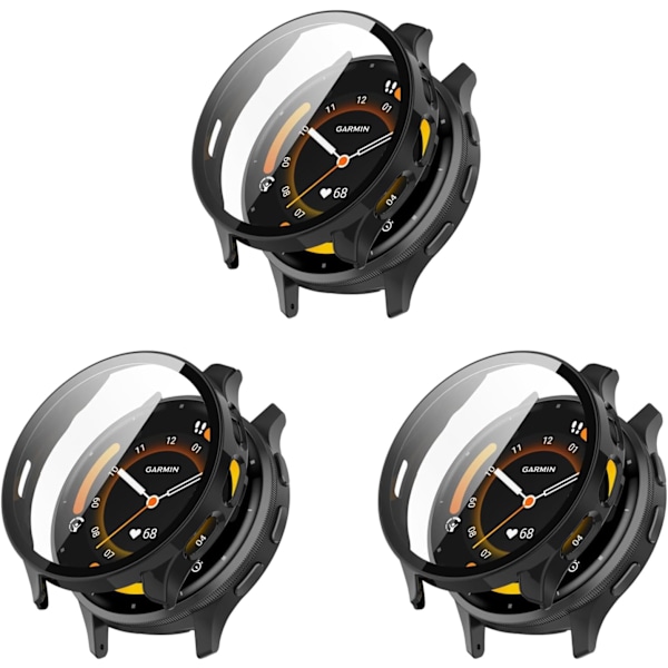 PC-etui beregnet til Garmin Venu 3/Venu 3s cover, skærmbeskytter i hærdet glas, bumper ultratyndt fuldt cover beregnet til Garmin Venu 3/Venu 3s Smartw