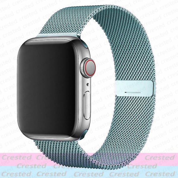 Milanese Loop Strap Til Apple Watch Ultra Band 44mm 40mm 45mm 41mm 49mm 42mm 38mm 44 Mm Correa Armbånd Iwatch Series 3 6 Se 7 8 Tourquise 38mm 40mm 41mm