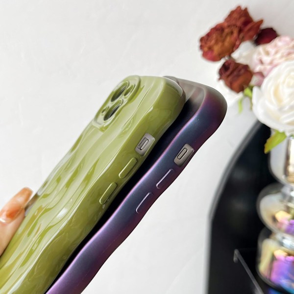 til iPhone 13 Case, Vandbølge Mønster Krøllet Bølge Ramme Blød Kompatibel med iPhone Case (Hvid, iPhone 13) Hvid