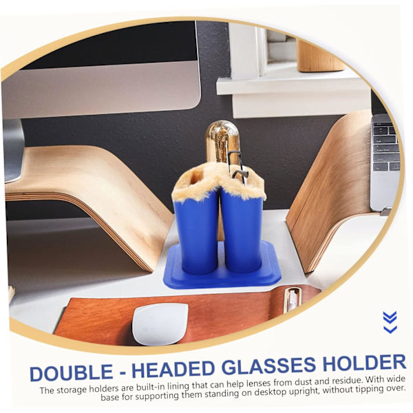 2 stk. Kikkert Holder Bordplade Brille Kop Natbord Brille Holder Fuzzy Briller Stativ Brille Etui Pu Læder Brille Etui Klud Briller