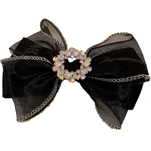 Stor rosett hårklämma Rhinestone hårklämma starkt grepp rosett hår