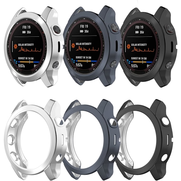 Skal Kompatibelt med Garmin Fenix 7S Skärmskydd, Mjukt TPU Pläterat Skyddsskal Skyddande Ram för Garmin Fenix 7S/7S Solar/7