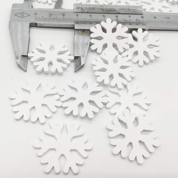 wxsp Trä Snöflingor Ornament, Snöflinga Hantverksmaterial, 100 st