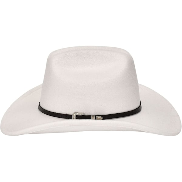 Klassisk bredskygget western cowboy- og cowgirlhat i filt med spænde til kvinder og