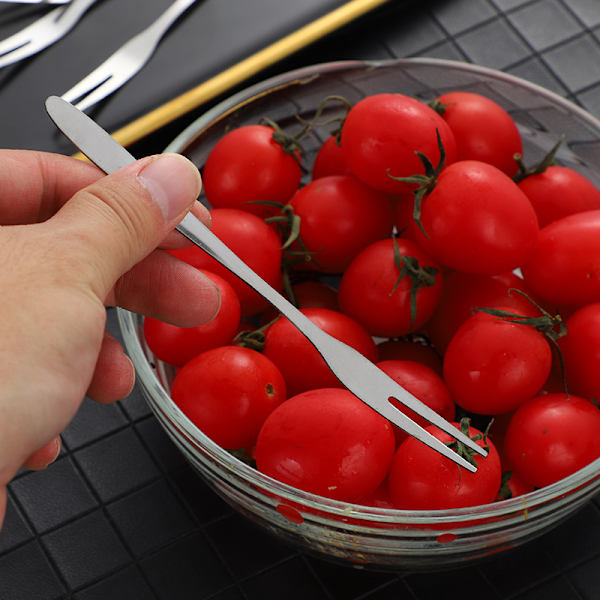Lille rustfri stål gaffelkage gaffel frugtplukker