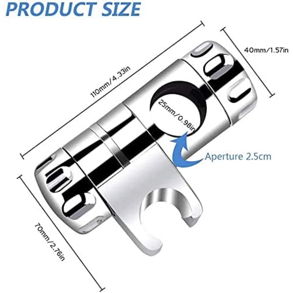 Skydebruserholderstang - 25mm skydebruserstang til brusehoved