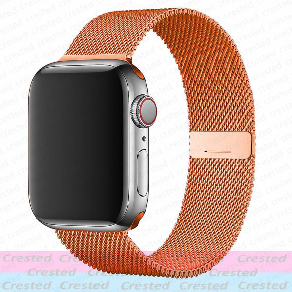 Milanese Loop-rem för Apple Watch Ultra Band 44mm 40mm 45mm 41mm 49mm 42mm 38mm 44 Mm Correa Armband Iwatch Serie 3 6 Se 7 8 Sunset 38mm 40mm 41mm