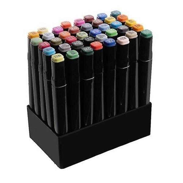 40-pakning - Merkepenner med etui Fargeblyanter Dobbeltsidige penner i flere farger