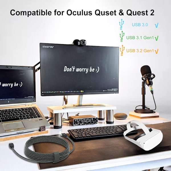 Länk kabel för Oculus Quest 2 & Quest, 16 FT höghastighetsdata