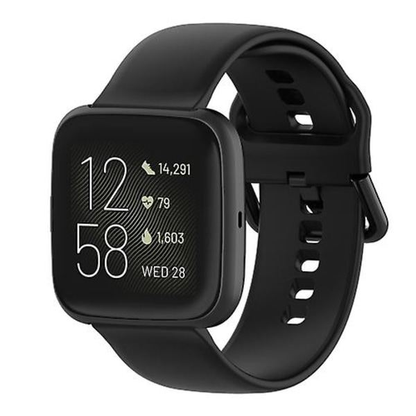 23mm Farvet Spænde Silikone Rem Urrem Til Fitbit Versa 2 / Versa Lite / Blaze ERU Black