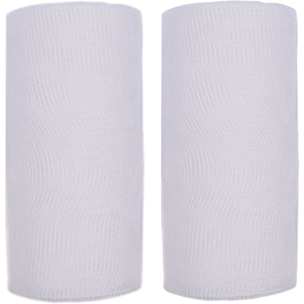2-pack 10-tums polymeshband - totalt 20 meter (ingen metallfolie), helvitt