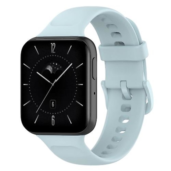 For Oppo Watch 3 Solid Color Soft Silicone Watch Band LHQ Light Blue