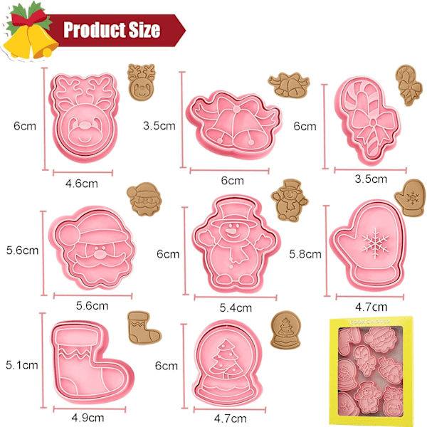 Jul Cookie Cutter - 8 delar 3D-form