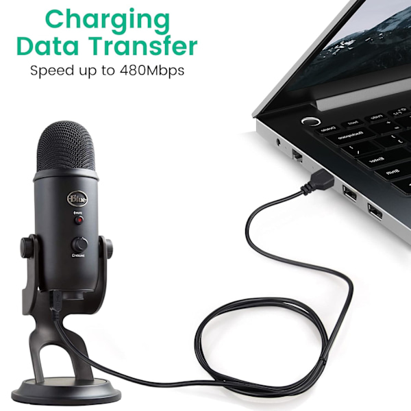 USB-kabelforlengelse for USB-mikrofoner (2-pakning)