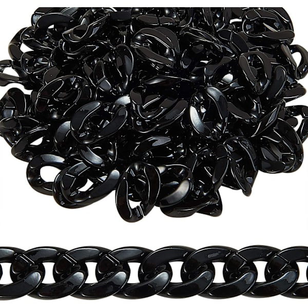 300 stk svart akryl lenkekoblinger for Halloween Chain Link