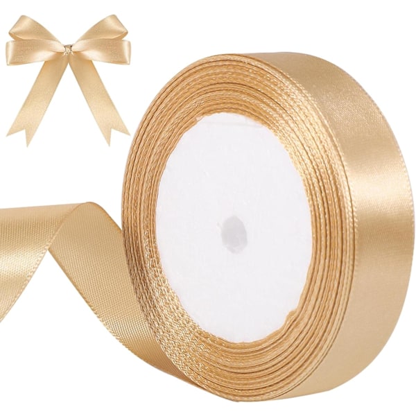 22m x 20mm Presentband Guld - Gyllene Satängband