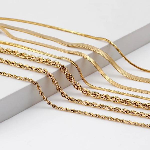Ny 2025 Fashion Rostfritt Stål Länk Kedja Anklet Guld Färg Armband För Kvinnor Barfota Strand Ben Kedja Sommar Smycken Present 23.5Cm Lång Fashion