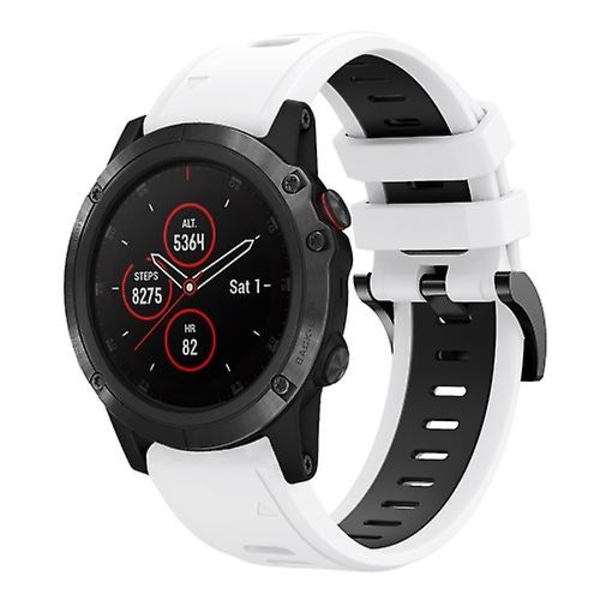 Tvåfärgat sportarmband i silikon till Garmin Fenix 5 Plus 22mm NNY White-Black
